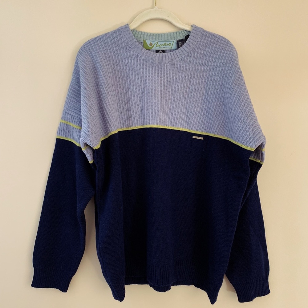 NWT VINTAGE Burton Snowboards 100% Wool Sweater
